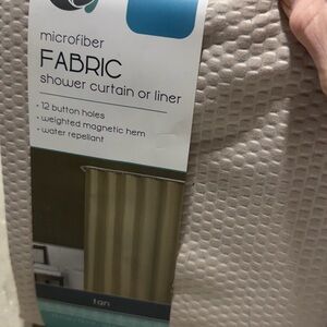 Zenana Outfitters Beige Microfiber Shower Curtain